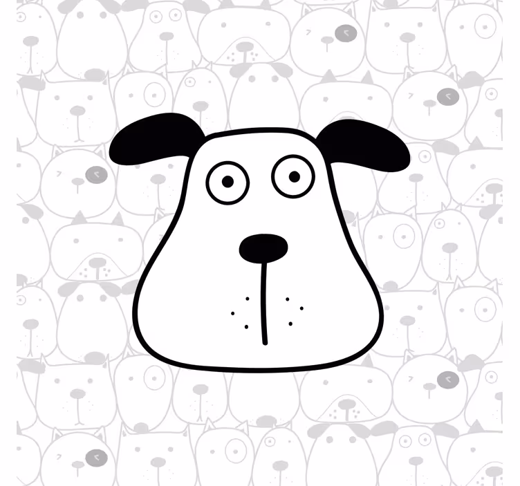 Store enrouleur chambre enfant motif chien dessiné à la main - TenStickers