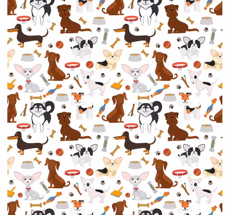 Store enrouleur chambre enfant chiots mignons mélangés - TenStickers