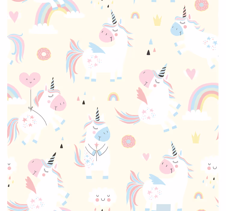 Store enrouleur chambre enfant licornes heureuses - TenStickers