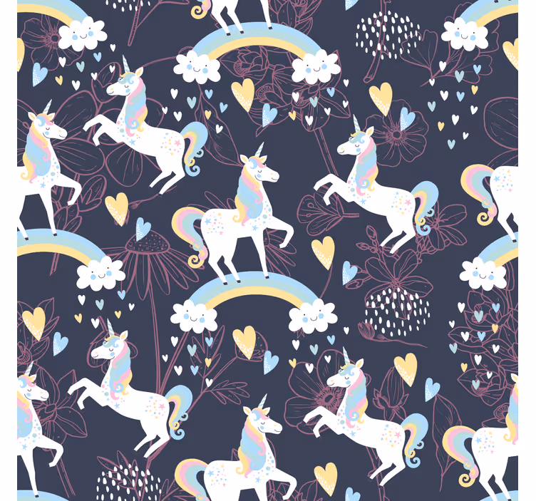 Store enrouleur chambre enfant motifs licornes roses - TenStickers