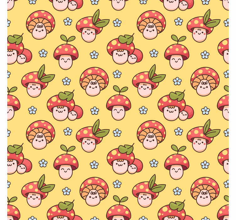 Store enrouleur chambre enfant motif champignons rieurs - TenStickers