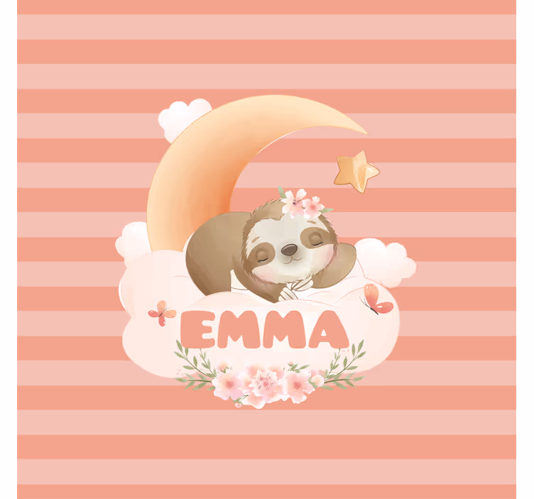Store enrouleur chambre enfant paresseux mignon avec prénom - TenStickers