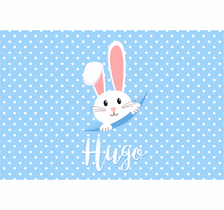 Store enrouleur chambre enfant lapin mignon avec nom - TenStickers