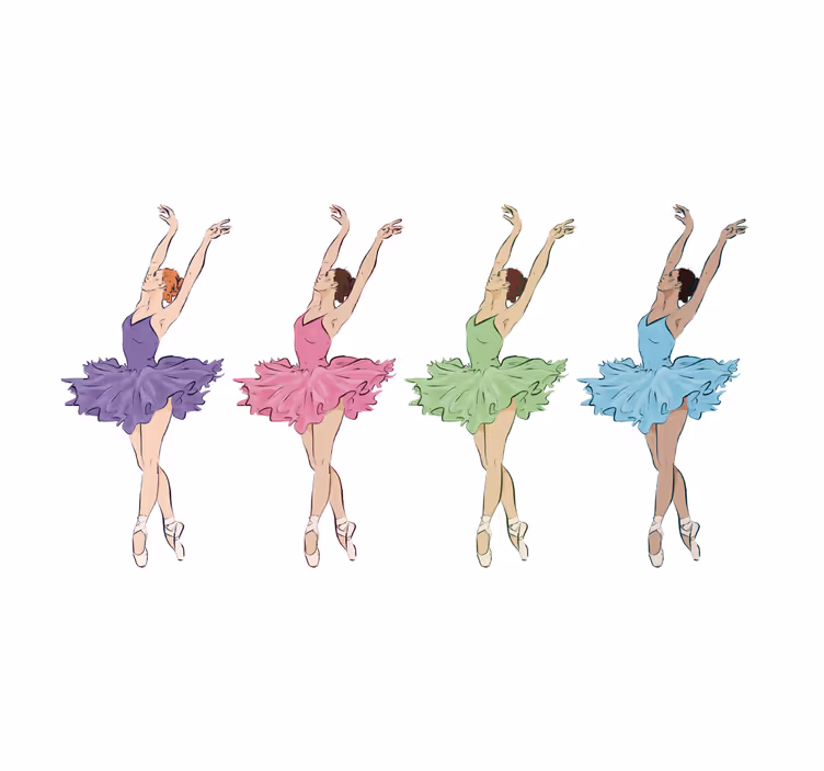 Store enrouleur chambre enfant danseuses de ballet colorées - TenStickers