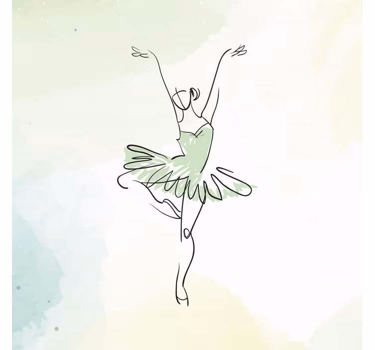 Store enrouleur chambre enfant ballerine en esquisse - TenStickers