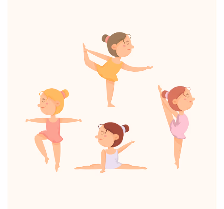 Store enrouleur chambre enfant ballerines en étirement - TenStickers