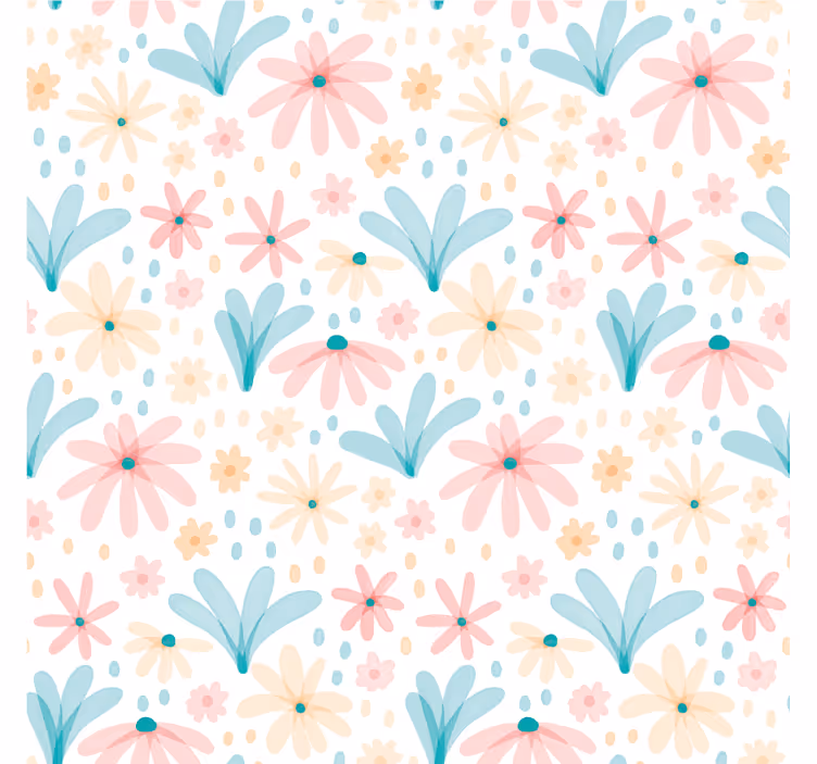 Store enrouleur chambre enfant motif fleurs pastel - TenStickers