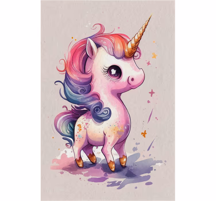 Store enrouleur chambre enfant licorne aquarelle - TenStickers