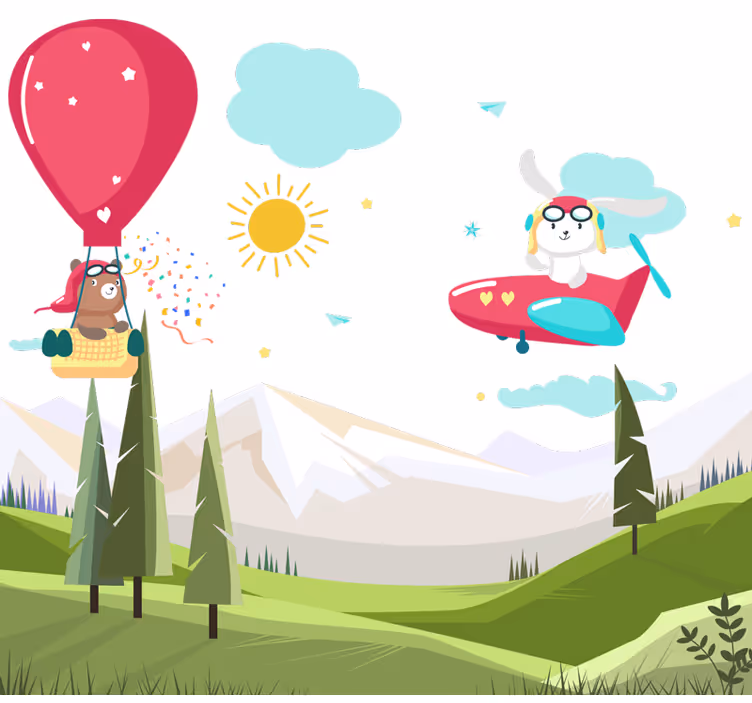 Store enrouleur chambre enfant montagnes enfantines - TenStickers