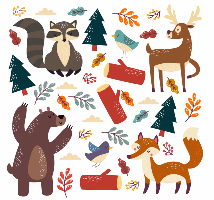 Store enrouleur chambre enfant animaux bébé - TenStickers
