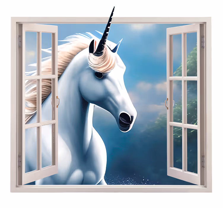 Store enrouleur chambre enfant fenêtre licorne - TenStickers