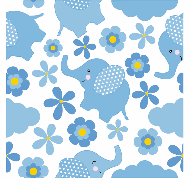 Store enrouleur chambre enfant éléphants bleus - TenStickers