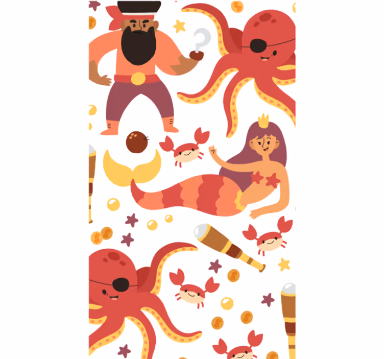 Store enrouleur chambre enfant pieuvre pirate douche - TenStickers
