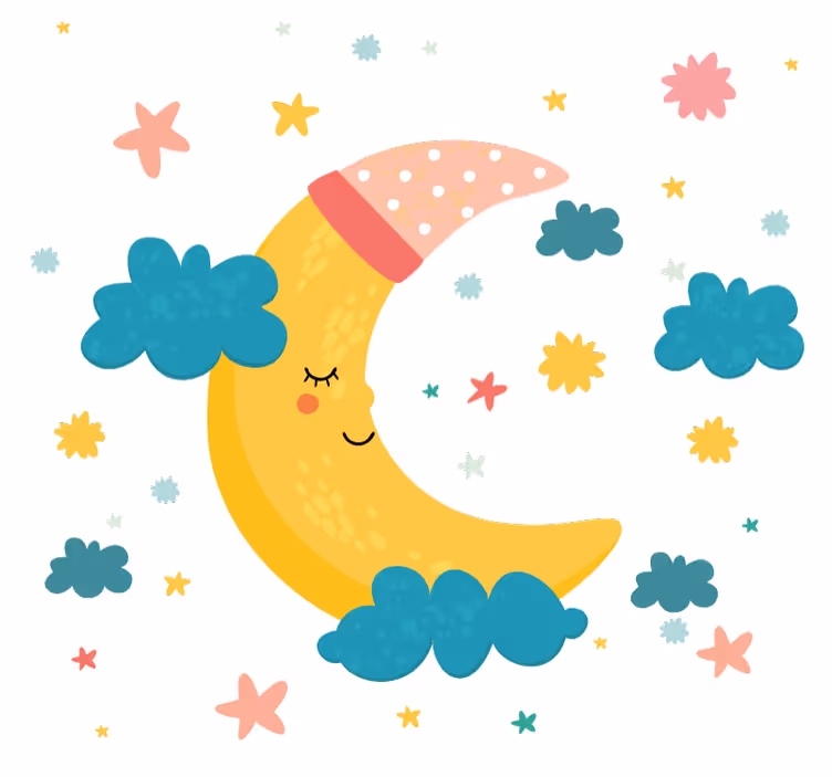 Store enrouleur chambre enfant lune et étoiles douillettes - TenStickers