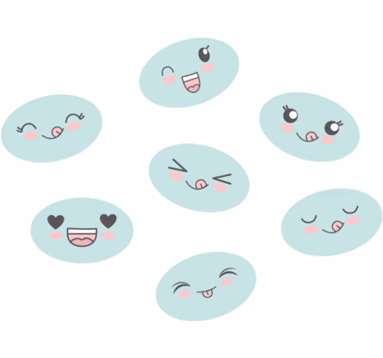 Store enrouleur chambre enfant visages d'anime mignons - TenStickers