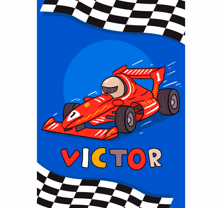 Store enrouleur chambre enfant voiture de course - TenStickers