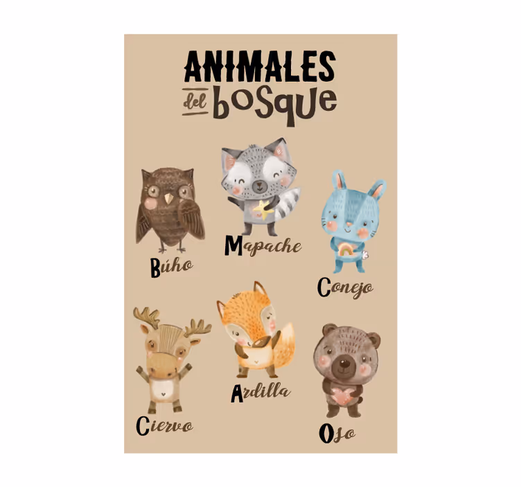 Store enrouleur chambre enfant animaux de la forêt - TenStickers