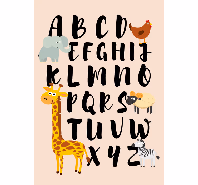 Store enrouleur chambre enfant animaux et alphabet - TenStickers