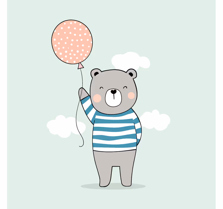 Store enrouleur chambre enfant ourson avec ballon - TenStickers