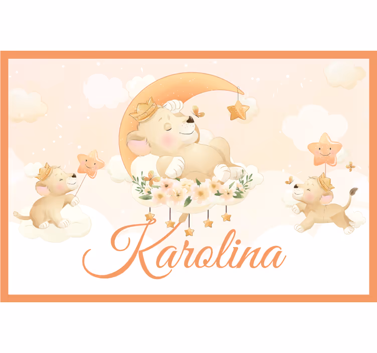 Store enrouleur chambre enfant animaux mignons lion nom - TenStickers