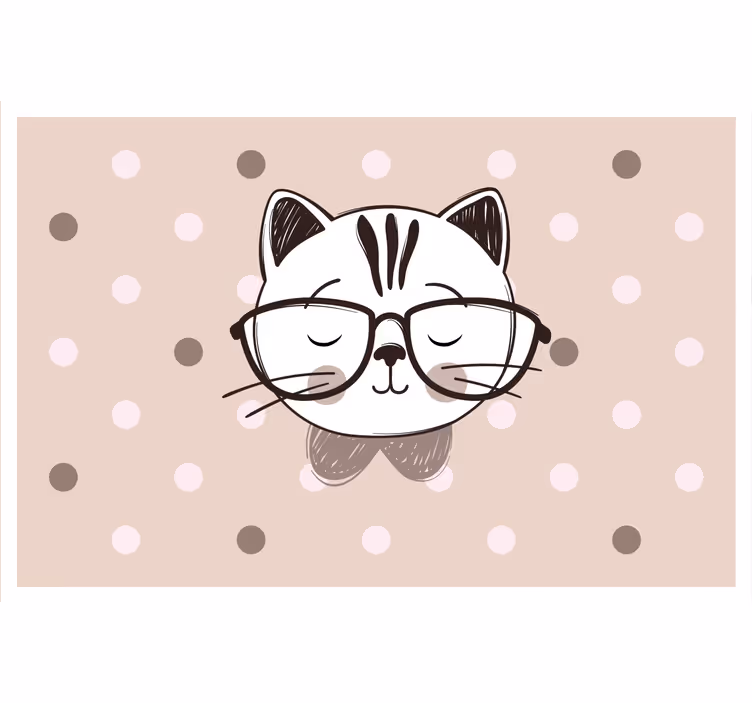 Store enrouleur chambre enfant chat intelligent lunettes - TenStickers