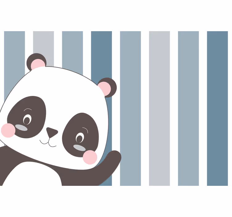 Store enrouleur chambre enfant fond rayé panda heureux - TenStickers