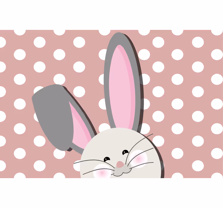 Store enrouleur chambre enfant lapin avec une oreille debout - TenStickers