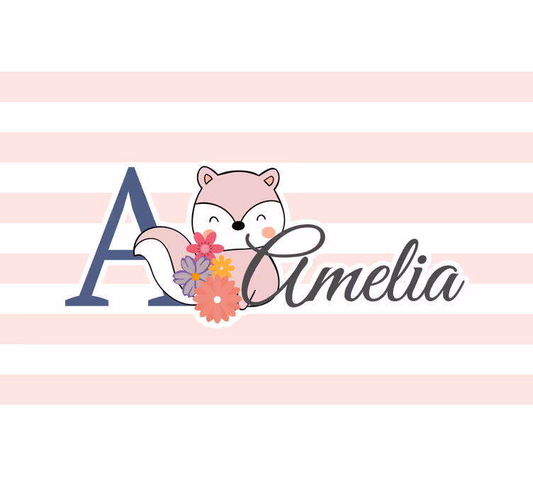 Store enrouleur chambre enfant écureuil mignon avec nom - TenStickers