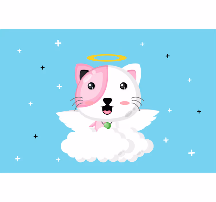 Store enrouleur chambre enfant chat ange - TenStickers
