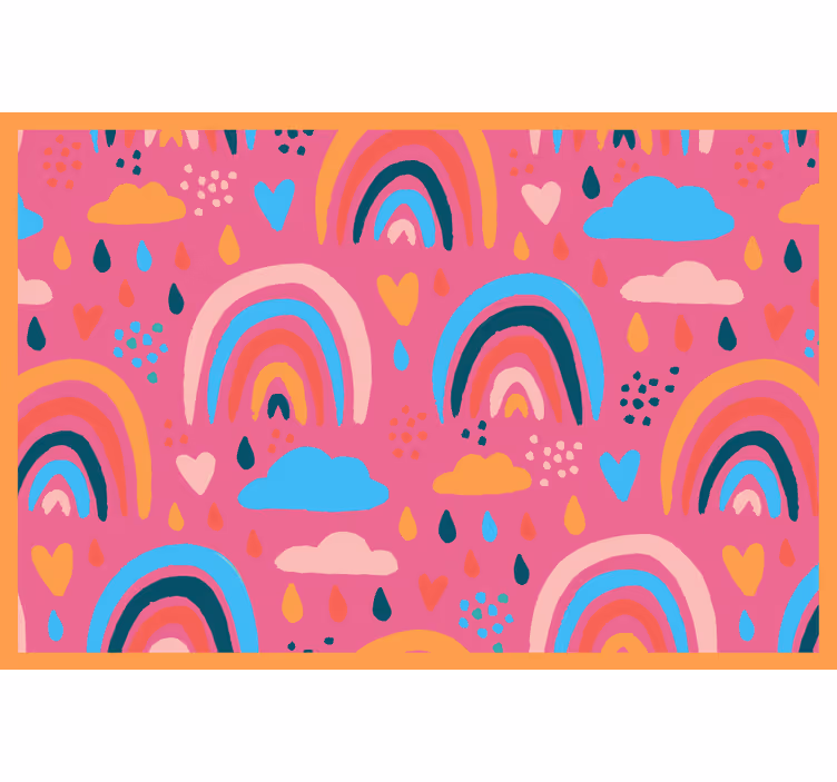 Store enrouleur chambre enfant arc-en-ciel minimaliste rose - TenStickers