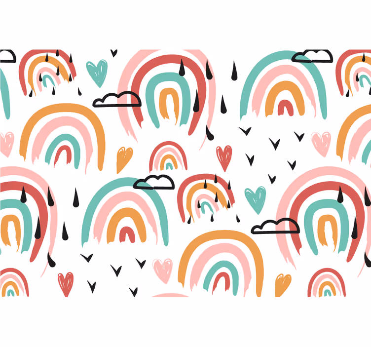 Store enrouleur chambre enfant motif arcs-en-ciel aquarelle - TenStickers