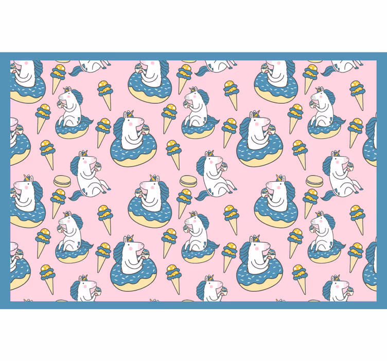 Store enrouleur chambre enfant licornes et glaces roses - TenStickers