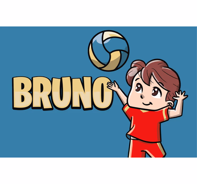 Store enrouleur chambre enfant joueur de volley prénom - TenStickers