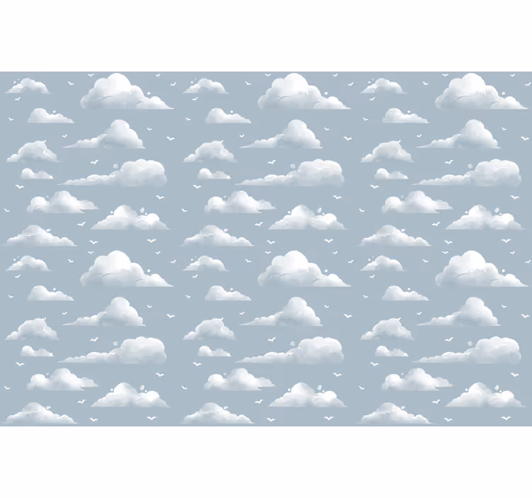 Store enrouleur chambre enfant design nuages oiseaux gris - TenStickers