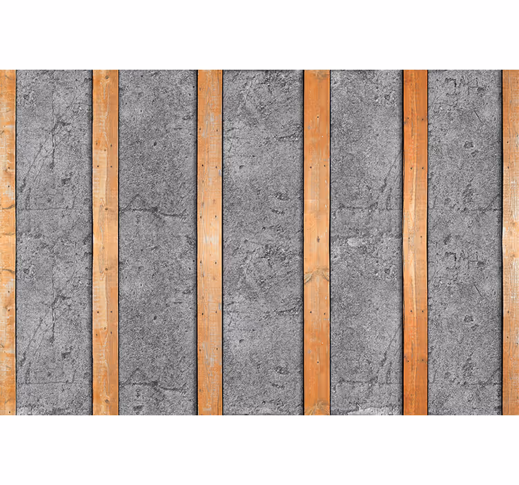 Store enrouleur cuisine planches en bois sur béton - TenStickers