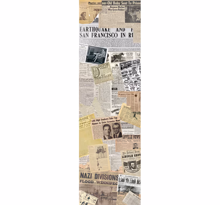 Store enrouleur cuisine décoratif découpages journaux - TenStickers