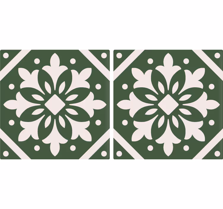 Store enrouleur cuisine motifs carreaux ciment vert - TenStickers