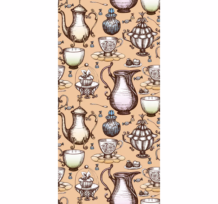 Store enrouleur cuisine collection de théières - TenStickers