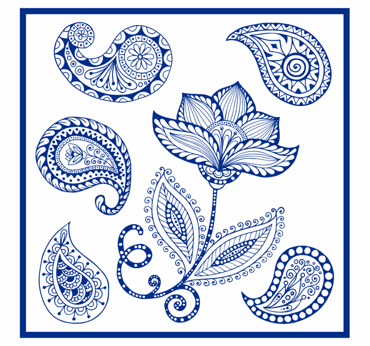 Store enrouleur cuisine motif paisley et fleurs - TenStickers