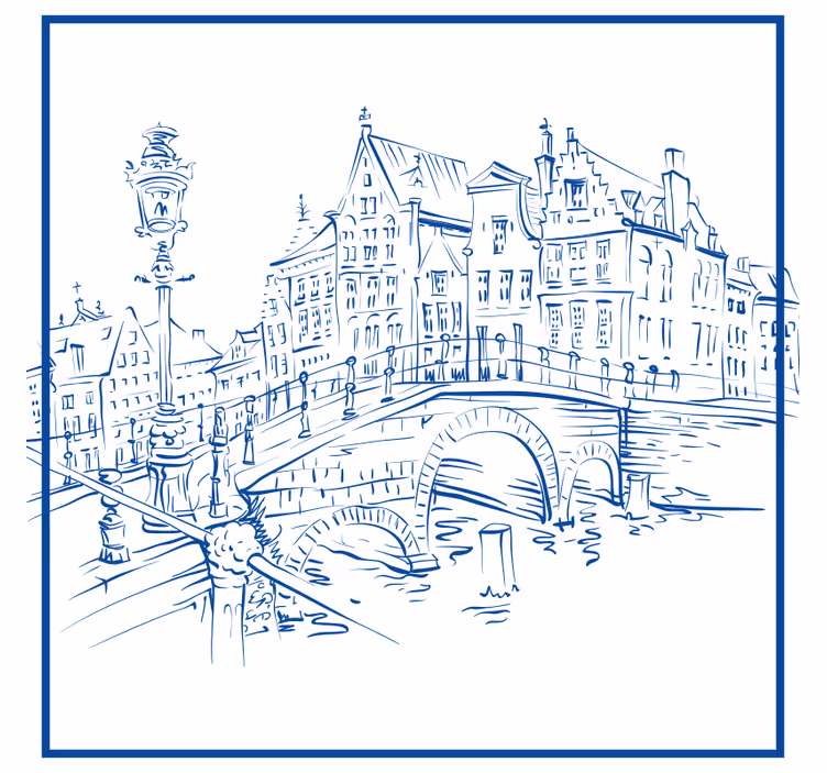 Store enrouleur cuisine maisons de canal bleu delft - TenStickers