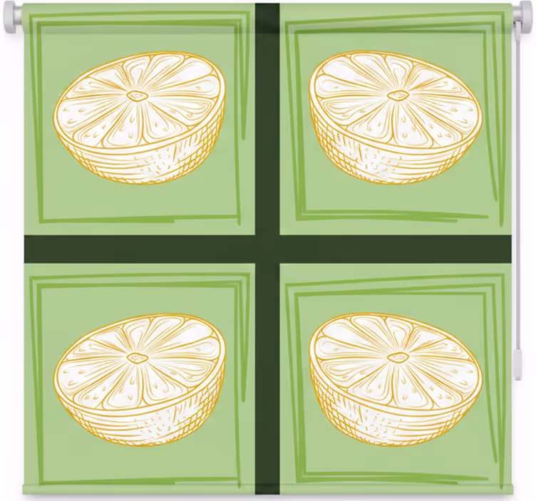 Store enrouleur cuisine carreaux citron dessinés à la main - TenStickers