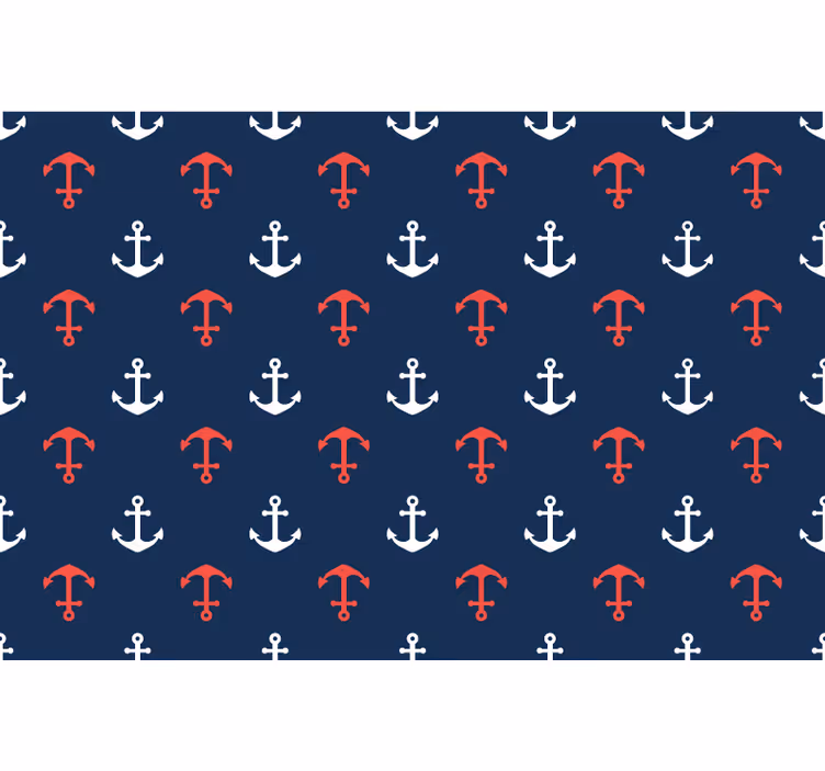 Store enrouleur bleu petits ancres - TenStickers