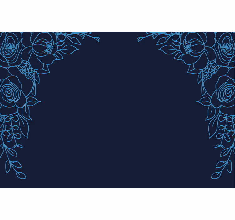 Store enrouleur bleu fleurs bleues marine - TenStickers