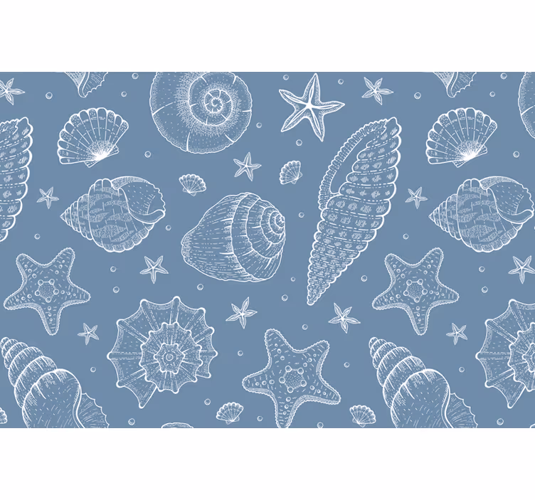 Store enrouleur bleu vie marine et coquillages - TenStickers