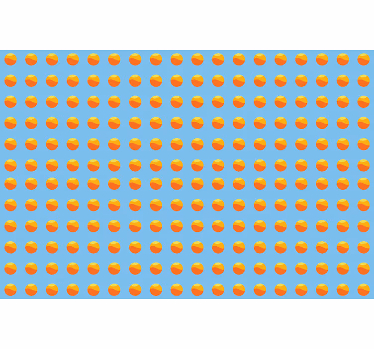 Store enrouleur bleu motif soleil des années 70 - TenStickers