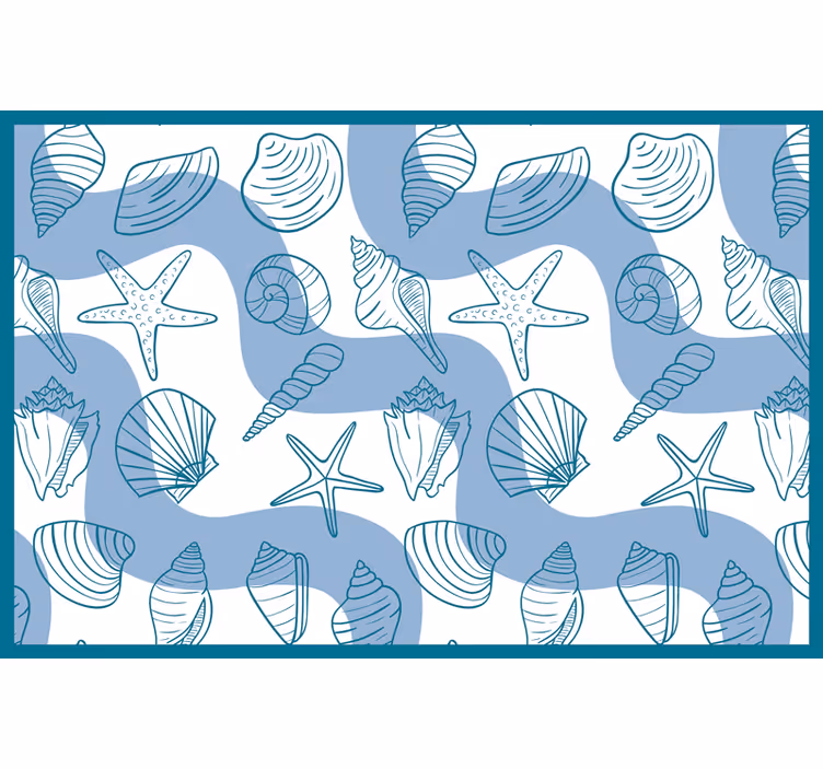 Store enrouleur bleu motifs de coquillages - TenStickers