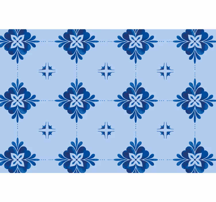 Store enrouleur bleu carreaux tourbillonnants bleus - TenStickers