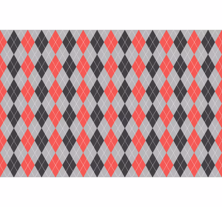 Store enrouleur rouge diamants rouges et gris - TenStickers