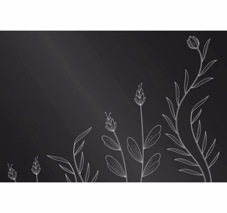 Store enrouleur noir fond élégant avec plantes - TenStickers