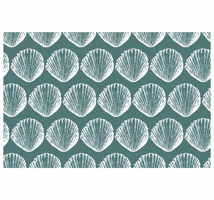 Store enrouleur vert motif rétro coquillages - TenStickers